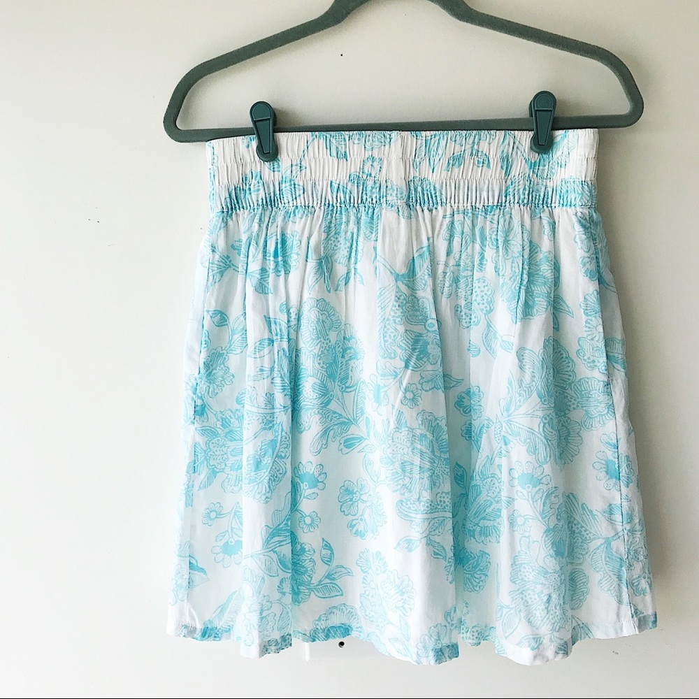 Old Navy white/Aqua floral skirt size medium - Picture 3 of 7